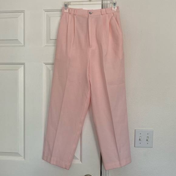 Jaclyn Smith NWOT vintage pastel pink pleated cropped pants. - Picture 1 of 15